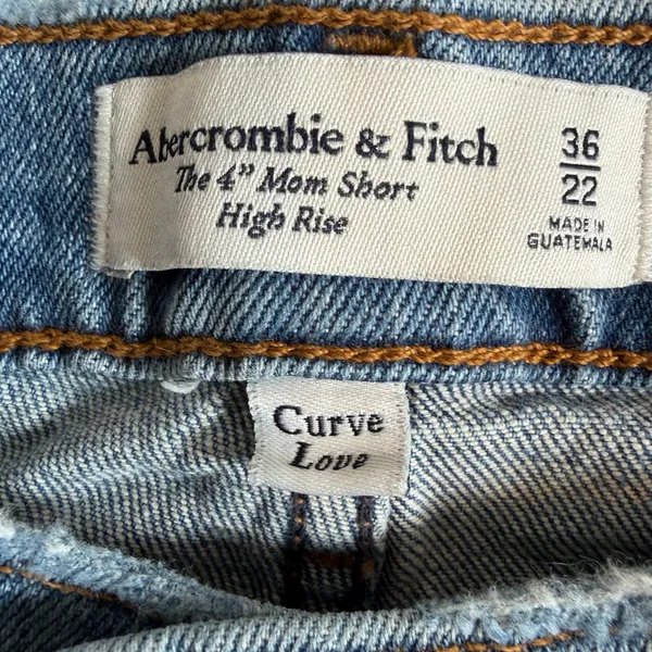 Abercrombie & Fitch Curve Love Mom‎ Shorts 36 High Rise Distressed NWT 4” Denim - Image 4