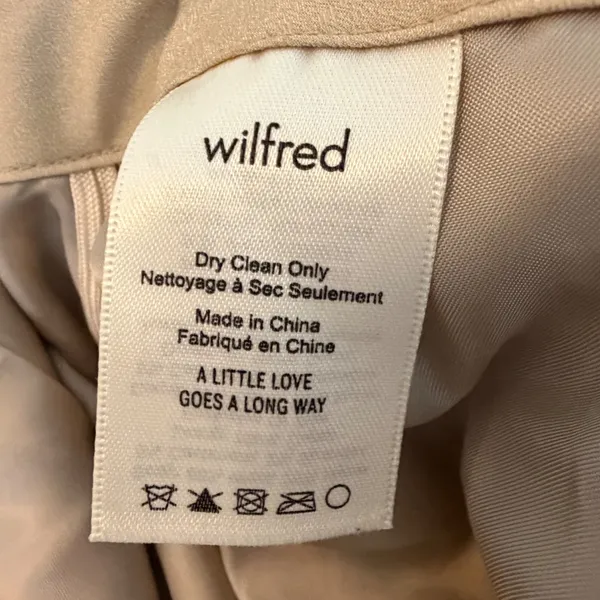 Wilfred Aritzia Plaid Wool Cashmere Blend Tie Wrap Mini Skirt Brown Tan Size 4 - Image 4
