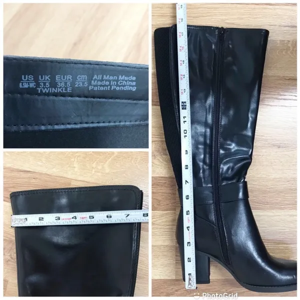 SOUL Naturalizer Black‎ Wide Calf Chunky Heel Boot Knee High Size 6.5 New - Image 12
