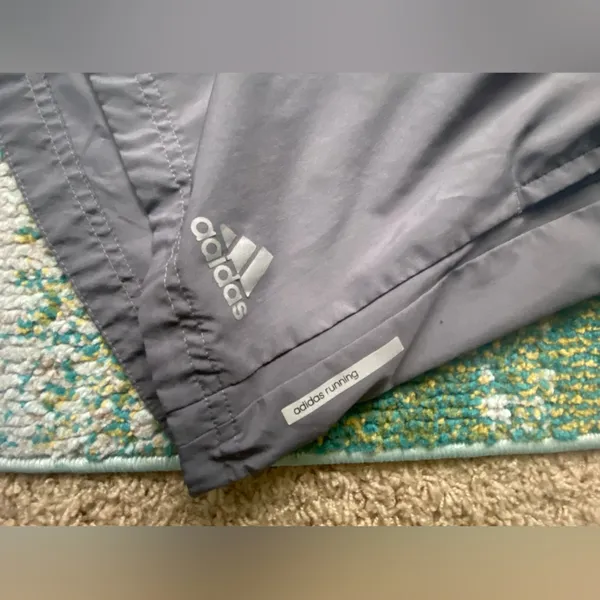 Adidas gray logo running shorts, size large - Image 2