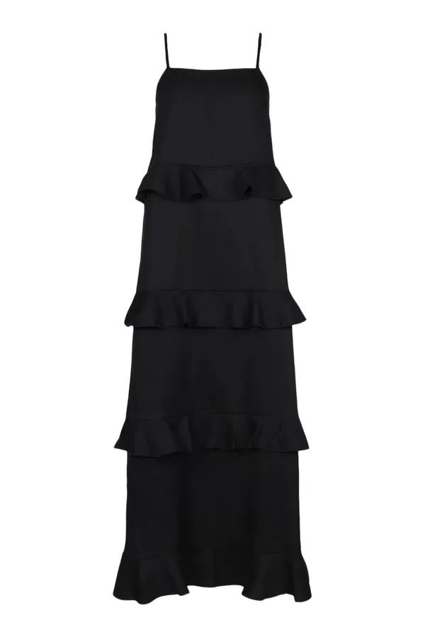 NWT RUFFLE MAXI in Black  - Image 3