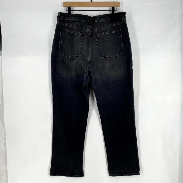 Abercrombie & Fitch Curve Love High Rise 90s Straight Jeans‎ Womens 32 Black - Image 2