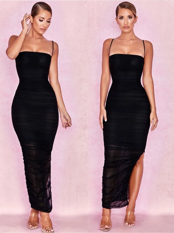 House of CB - FORNARINA Black Organza Mesh Maxi Dress - Size L NWOT - Image 3