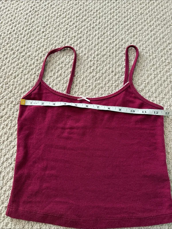 Garage Size Small Women's Burgundy Spaghetti Strap Tank Top - Image 3