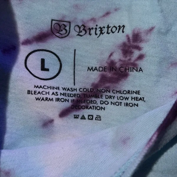 BRIXTON🦎 Oath Oversized Tie Dye Womens Tee🌵 Purple Size L - Image 6