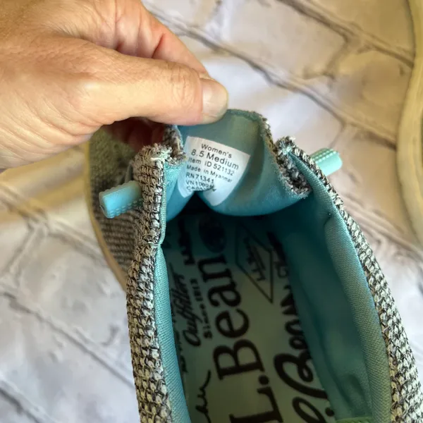 L.L. Bean Women's Higgins Beach 4-Eye Slip-Ons Fabric Shoes Sneakers 8.5 - Image 10