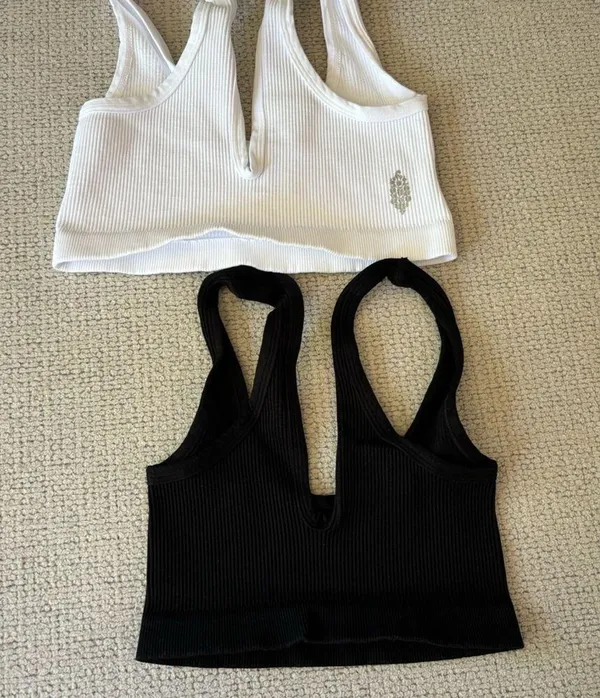 Free People Happiness Runs Scoop Neck Bra White M/L - Image 8