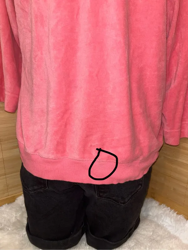 New York Laundry terry cloth dark pink 3/4 sleeve hoodie Y2K woman’s XL - Image 7