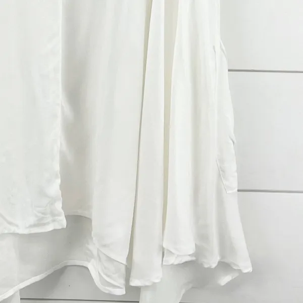 For Cynthia Swimsuit Cover Up Womens Medium Embroidered Shark Bite‎ White Beachy - Image 5