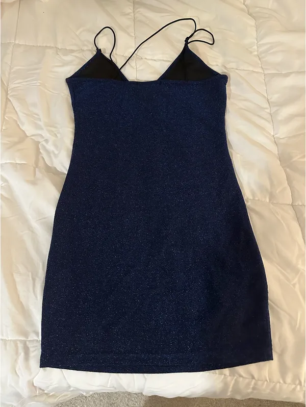 SheIn Blue Sparkly Dress - Image 3