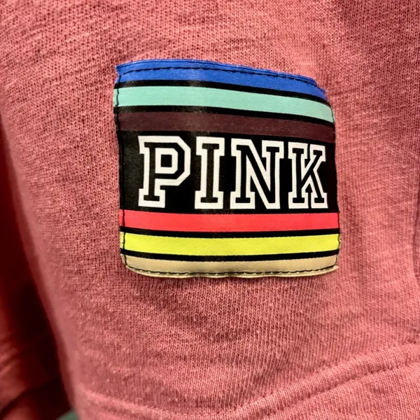 Victoria's Secret PINK Varsity V-Neck Long Sleeve Oversized Cozy Sweatshirt, M - Image 6