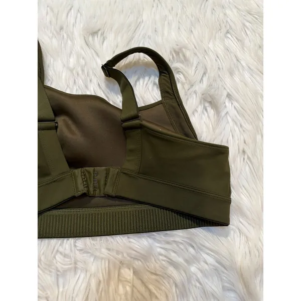 Old Navy Women's Sports Bra Dark Hunter Green Square High Neck Stretch - Image 6