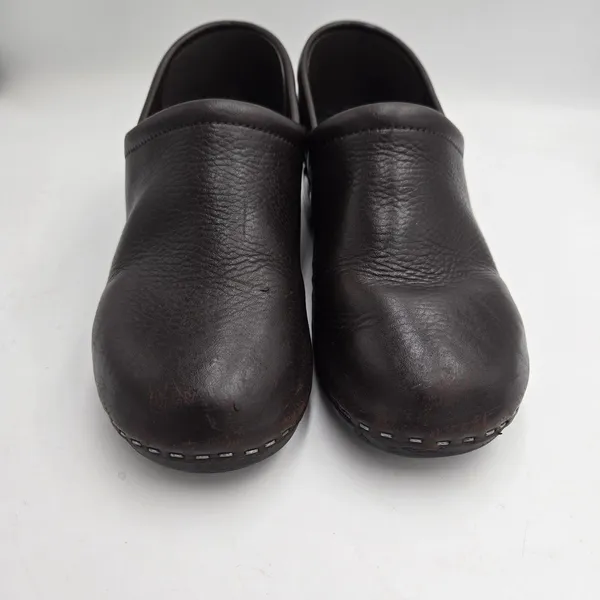 L.L.Bean Leather Clogs Dark Brown Slip On Mule Comfort Shoes Womens 6M Nurse - Image 7