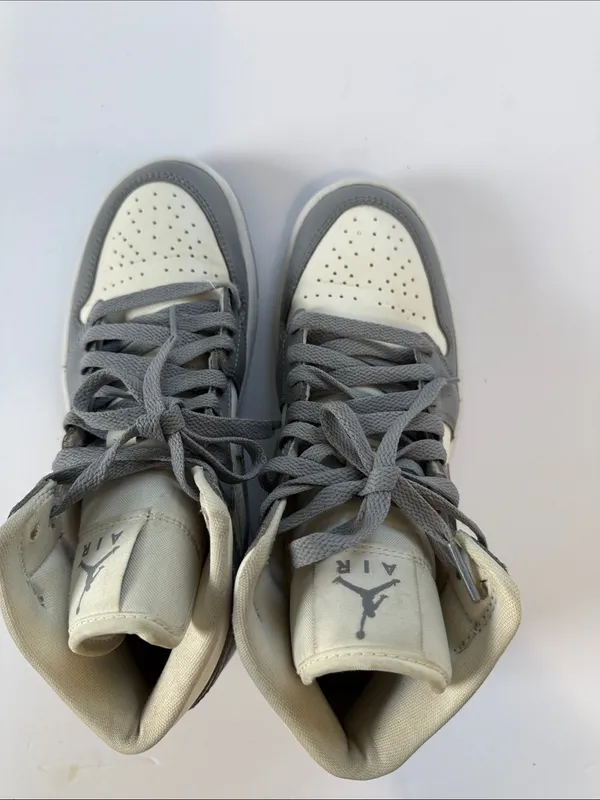 Jordan women’s High-Top Sneakers - Gray and White - Image 4