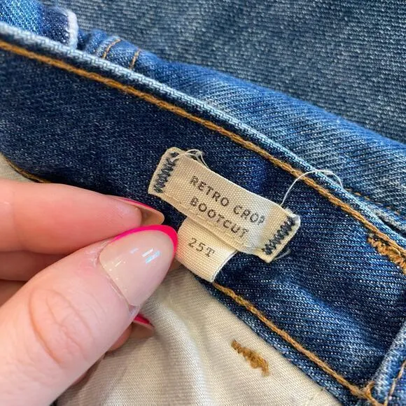 Madewell Retro Crop Bootcut Distressed Jeans Size 25 Tall‎ - Image 8