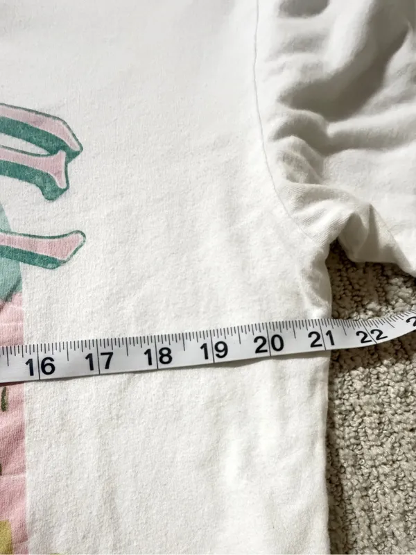 Hollister White Tee with Pastel Venice Graphic - Image 3