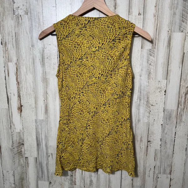 Vintage Y2K Silk Abstract Retro Cowl Neck Tank Blouse Top Womens Medium - Image 5