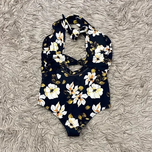 Beach Riot X Stone Cold Fox Classy Sexy One Piece Floral Cheeky Swim Suit Medium - Image 5