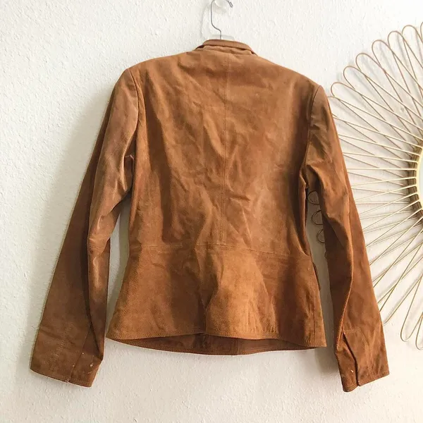 Vintage Brown genuine leather suede blazer - Image 2