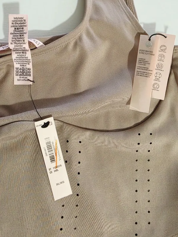 Victoria’s Secret VSX VS Essential Perforated Corset Top - Bare Taupe - Size XL - Image 6