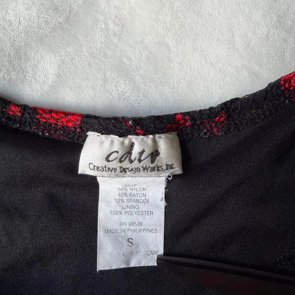 vintage y2k whimsygoth witchy fairycore black & red lace tank top size small - Image 2