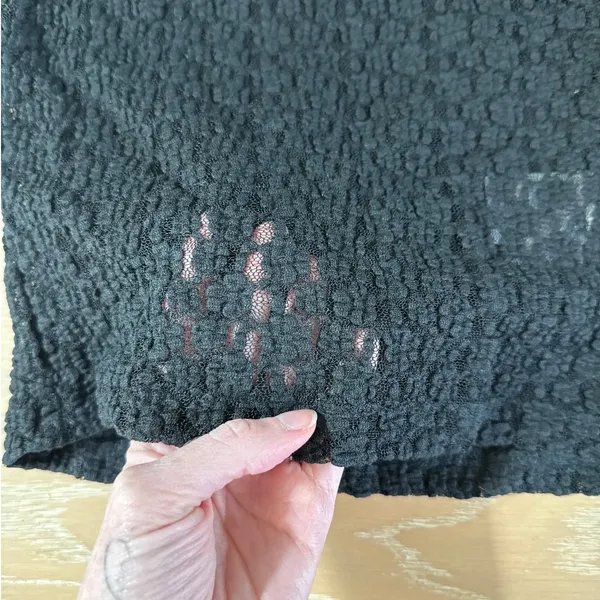 Edikted Lace Sheer Short Sleeve Top Size XS in Black - Image 2