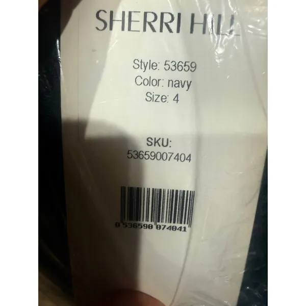 Sherri Hill 53659 Mikado A-Line Halter Gown‎ – Size 4 – Navy – NWT - Image 4