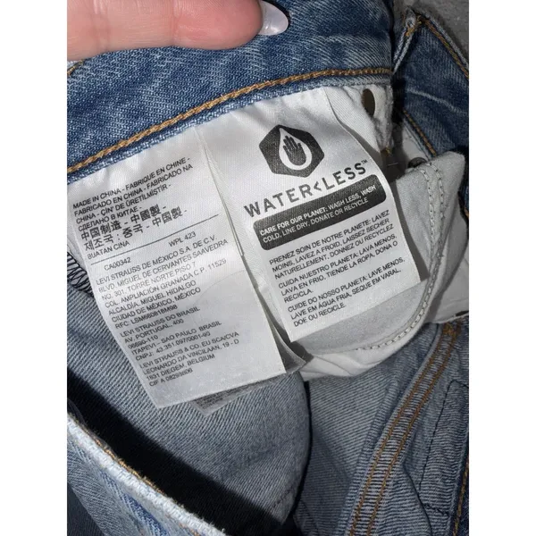 levis premium wedgie denim jeans button fly raw hem size 26 - Image 4