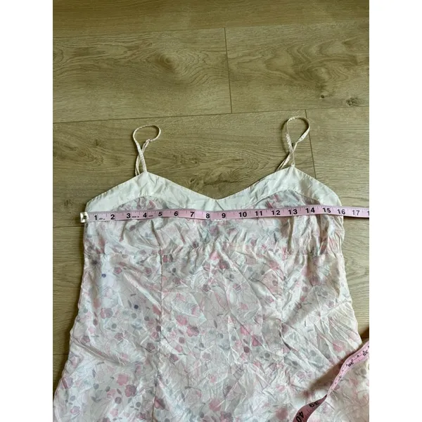 VINTAGE American Eagle 100% silk tank top adjustable straps floral print size 12 - Image 9