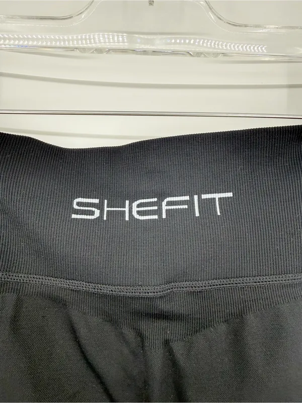 SHEFIT Crossover Waist Seamless Cropped‎ Leggings Women's L Black Activewear - Image 7