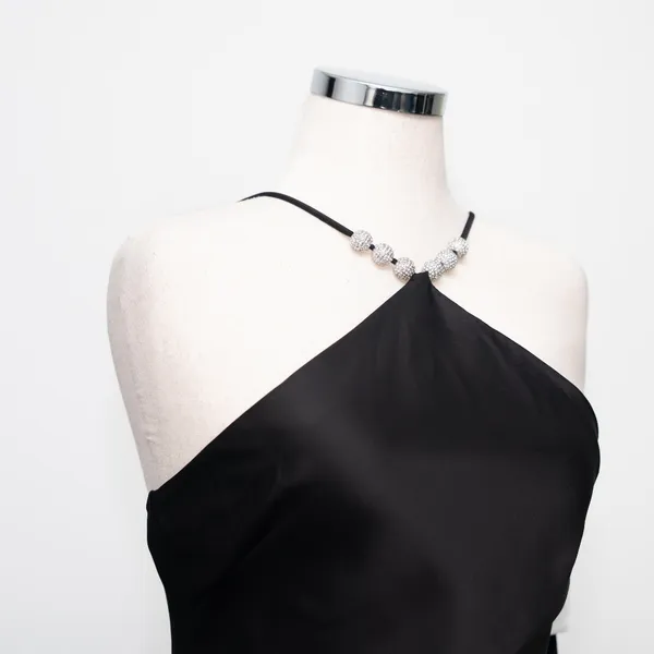Betsy & Adam‎ - Pavé-Bead Satin Halter Gown - Image 11