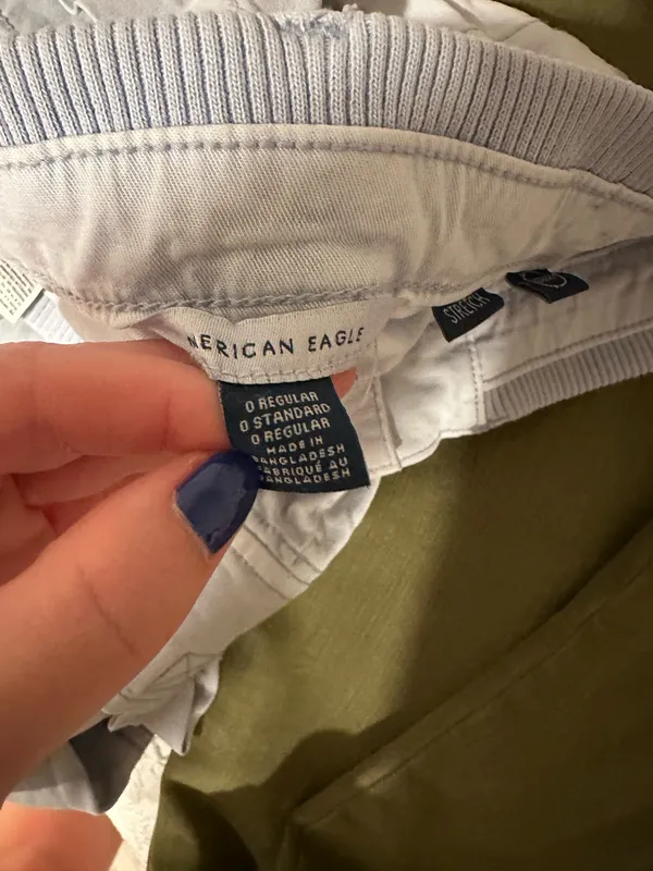 American Eagle Pants Light Blue Cargo Baggy Wide Leg Stretch - Image 3