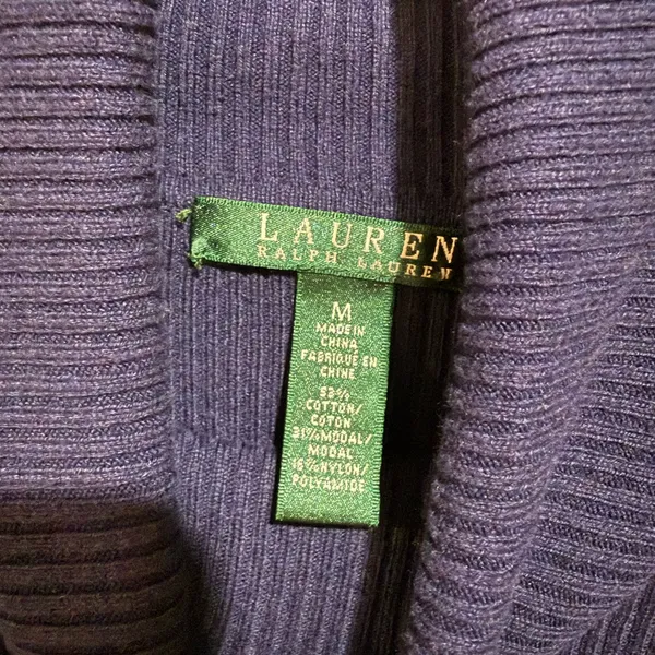 Ralph Lauren Men's Sweater in Navy and Cream Stripes - Image 3