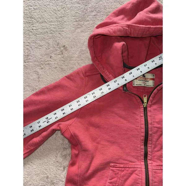 American Giant Women's Hoodie Red Classic Full Zip Up Heavy Made In USA Sz M - Image 8