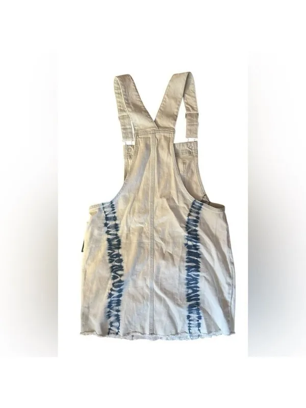Wild Fable Tie-Dye Denim Pinafore Mini Dress - Light Wash, Blue - Image 6