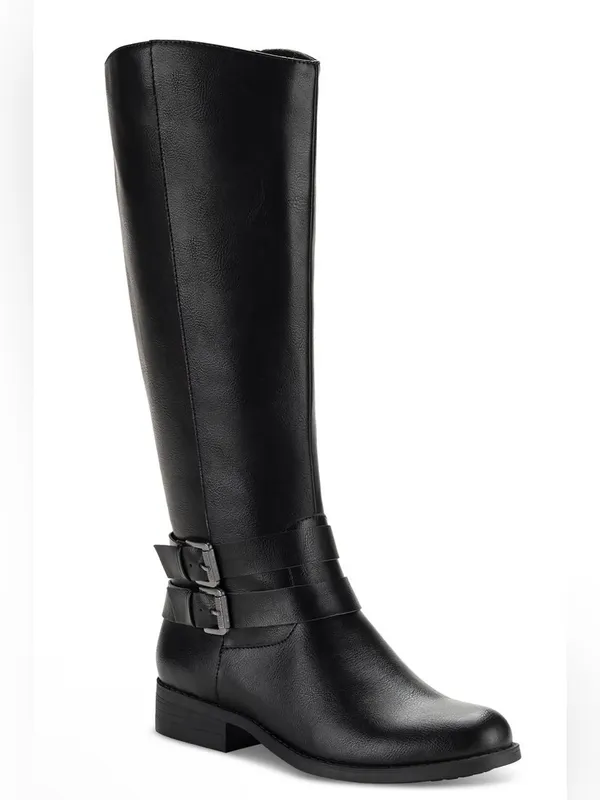 Style & Co Women’s Maliaa Buckled Tall Black Riding Boots - New - Size 7.5 - Image 2