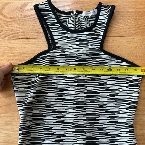 Zara Trafaluc Black‎ & White Pattern Halter Sleeveless Bodycon Dress Size Medium - Image 7