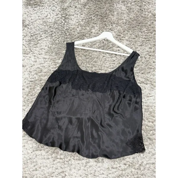 Y2K Jones New York Silk Cami Top Lace Trim Black Whimsigoth Plus Size 22W NWT - Image 4