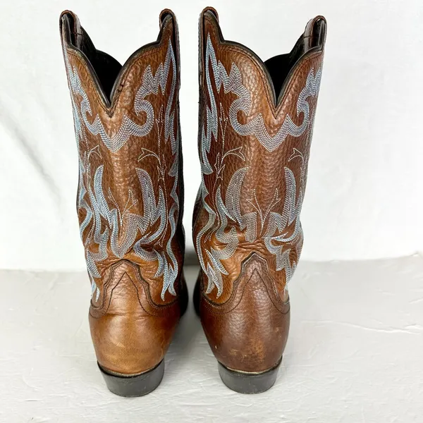 Twisted X Women's Cowboy Boots Size 8.5 Western Rodeo Brown Blue Embroidered - Image 5