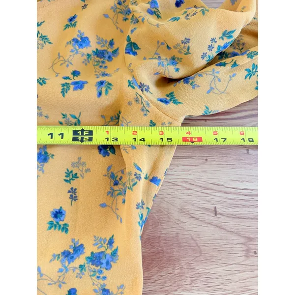 Reformation Winslow Floral Midi Dress Yellow Blue Slit Size 0 - Image 6