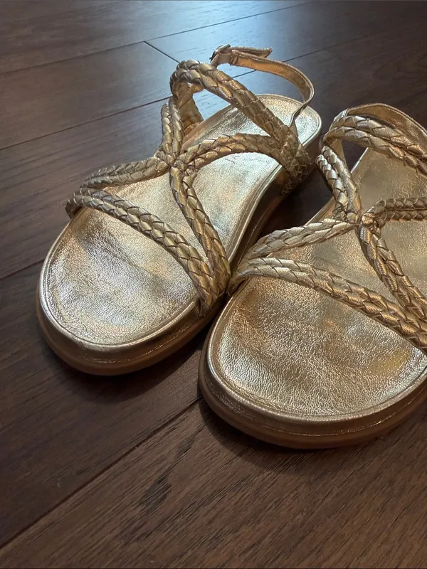 Jack Rogers Cove Tubular Braid Sandal Women's Gold Metallic Size 9 - C67-042 - Image 6