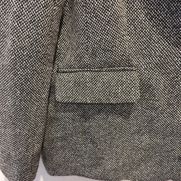 A New Day Womens Black White Tweed Puffed Shoulder Single Button Blazer Size 14 - Image 4