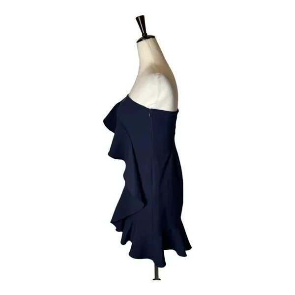 Likely Dress Women 2 Navy Blue Strapless Ruffled Bodycon‎ Mini Cocktail Party - Image 6