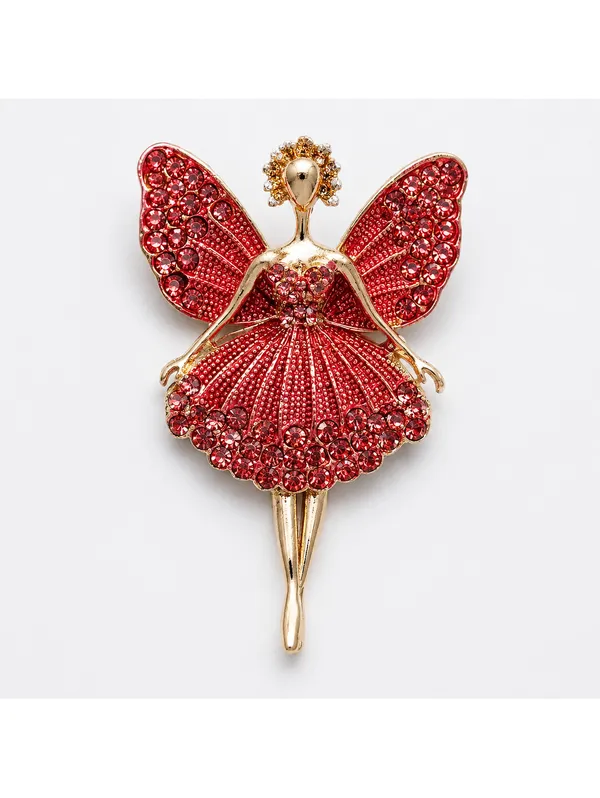 Elegant Crystal Ballerina Brooch Pin - Image 2