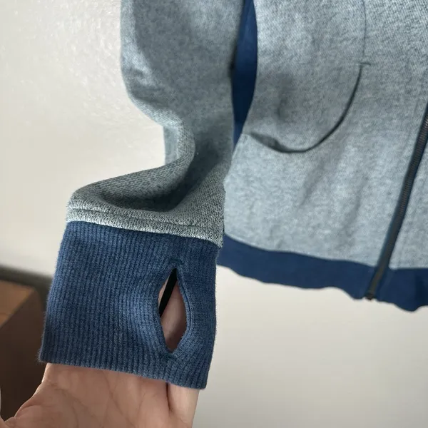 Lululemon Scuba Full Zip Hoodie Womens Size 6 Heather Blue Sweatshirt Active - Image 3
