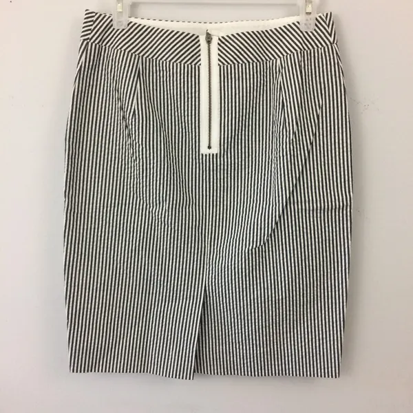 J. Crew Factory NWT $85 The Pencil Skirt in Navy & White Stripe Searsucker Sz 2 - Image 3