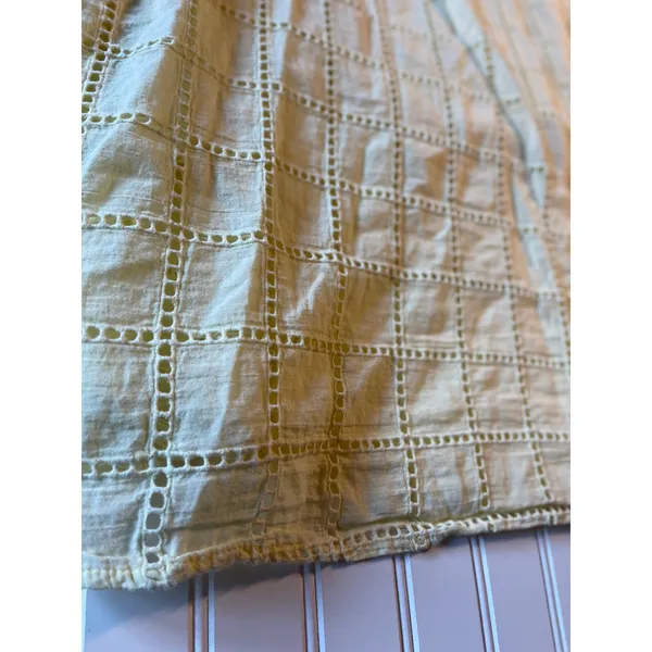 Petal & Pup Aliyah Cotton Eyelet Maxi Dress Butter Yellow Grid Plaid XL - Image 3