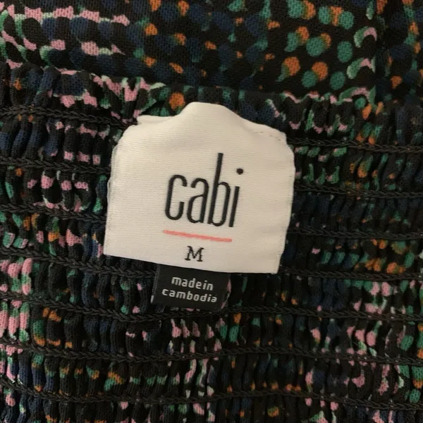 Cabi Sweetheart Neck Ruched Puff Sleeve Midi Dress Multicolor Plaid Medium - Image 5