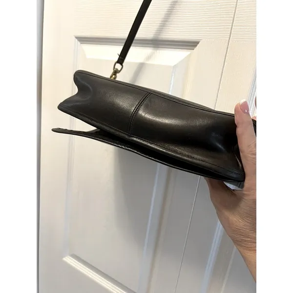 Vintage Black Leather‎ Coach Turn Lock Convertible Black Leather Y2K Classic - Image 4