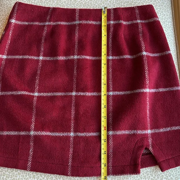 Lulus Spence wine Red Plaid Mini Plaid Mini Skirt size S - Image 4